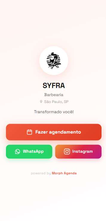 Morph Agenda — Página de agendamento